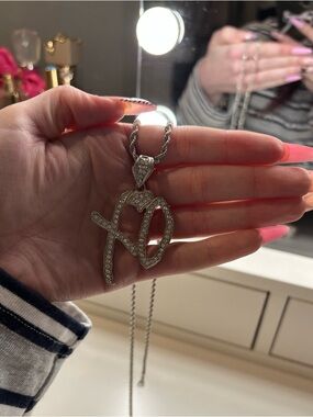 Silver XO Pendant Necklace